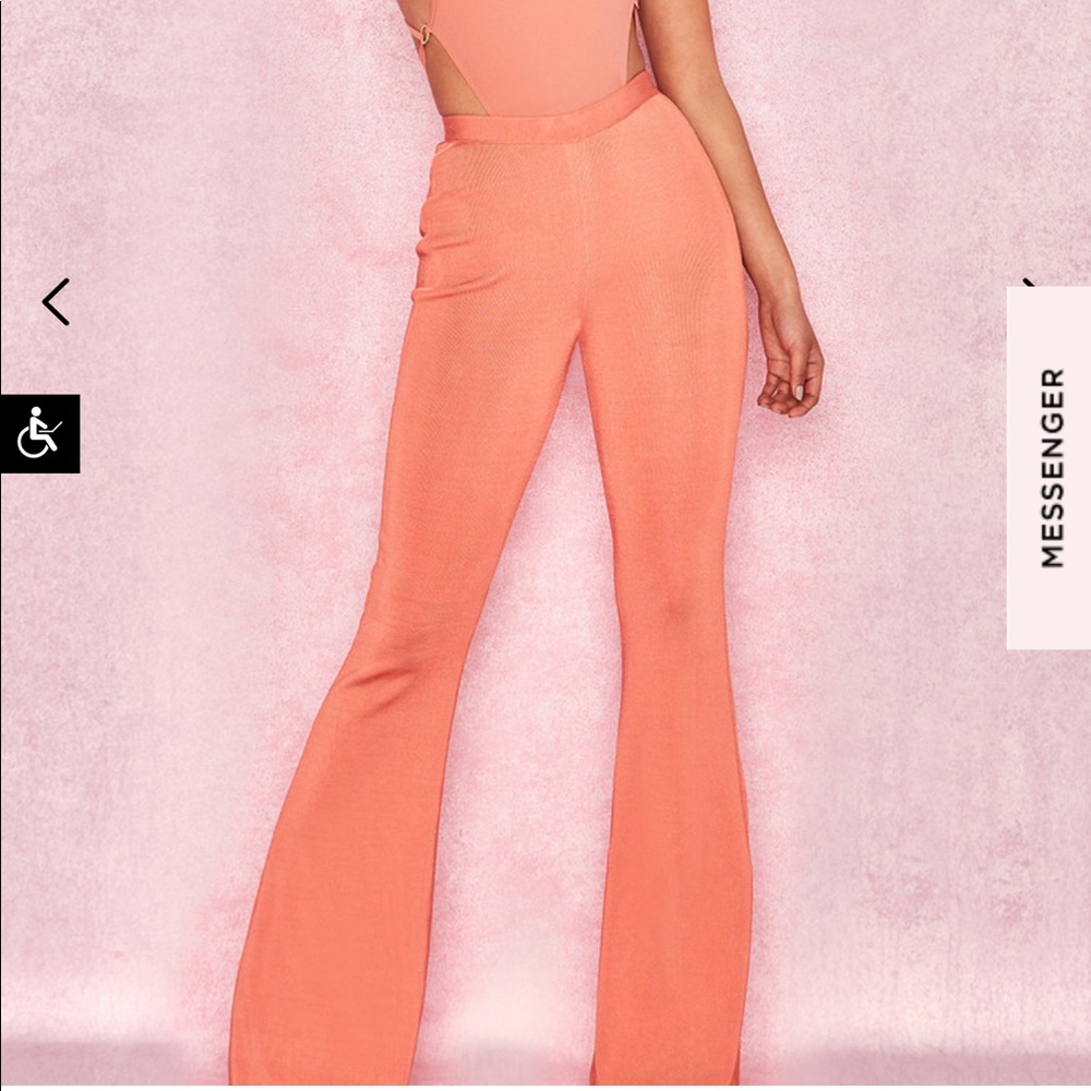House of CB INNA PEACH LIGHTWEIGHT BANDAGE TROUSERS *NWT*